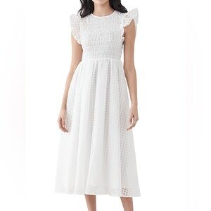 Polagram Hatched Midi Dress